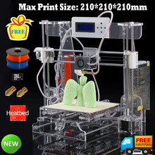 New Acrylic Frame Reprap Prusa I3 DIY 3D Printer 3 D impressora KIT Printer machine with LCD Screen 4G SD Card Filament optional