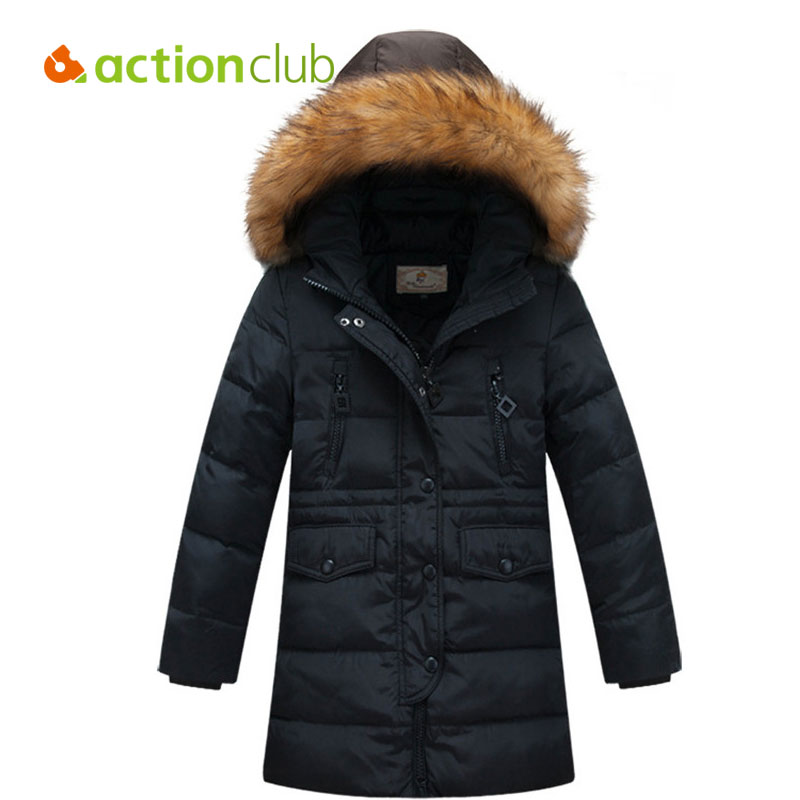 Children winter jacket duck down high quality warm jacket Thicker boys coat children hooded outwear For  Boys 130-170 CM KU892