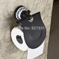 Free Shipping Ceramic Style Printing Bathroom Toilet Paper Rack w cover Wall Mounted Solid Brass Roll
