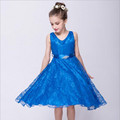Girl Dress Ceremony 2017 Summer Sleeveless V neck Princess Dress Teenagers Baby School Prom Gowns Dresses