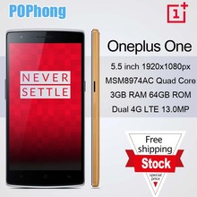 Stock Bamboo oneplus one 64gb 4G LTE Phone 5.5 inch FHD 1920*1080 CyanogenMod 11 Snapdragon 8974AC Quad Core 2.5GHz 13.0MP