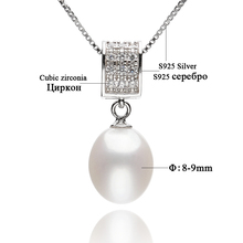 New Design Pearl Pendant Necklaces For Women’s 8-9mm Rice Natural Pearls 100% Real 925 Silver Chain Pearl Fine Jewelry