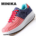 2017 New Summer Popular Canvas Women Casual Female Breathable Height Increasing Fashion Shoes Shake Graffiti tenis