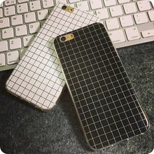 SA58 Fashion Grid TPU Phone Case For iPhone 5 5s 6 6s Plus SE 4″ 4.7″ 5.5″ Ultra Thin Cellphone Back Cover Shockproof Protection