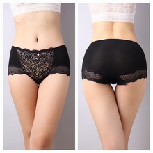 New waist cotton panties Ms.sexy lace underwear briefs solid color breathable comfort women briefs women sexy lingerie panties
