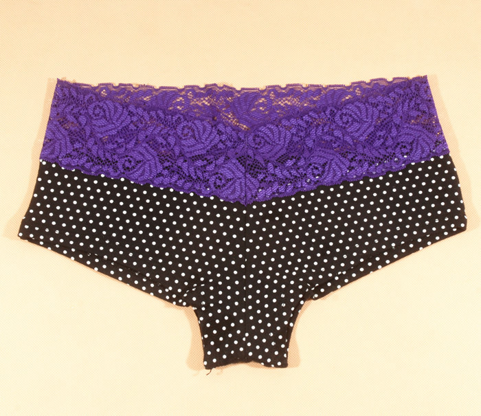 Black Dot Cotton Woman Lace Briefs Female Intimates Girl Panties Knickers Underwear For Ladies Calca Feminina