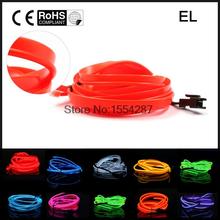 New 5M Neon Light EL Wire Rope Tube with single line Ciggar plug Controller for Car creative decoration 12v or 3v 10 colors