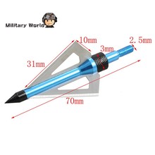 6pcs pack Military 100 Grain 3 Fixed Blades 2 Cutting Steel Archery Arrowhead Broadhead Hunting Arrow