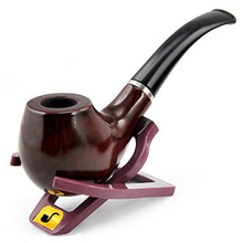 Durable Wooden Pipe Smoking Tobacco Cigar Pipes Cool Gift & Stand Holder Present