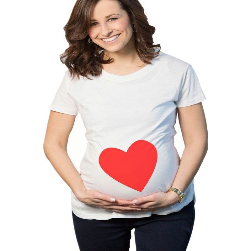 EAST-KNITTING-K27-Hot-Sale-Maternity-Top-For-Pregnant-Women-Clothes-Red-Heart-Printed-Topsnursing-Top