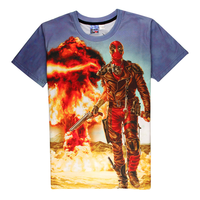 Hot Deadpool 3D Print T shirt Madpool Unisex Summer Marvel Comic Loose Homme Wade s No