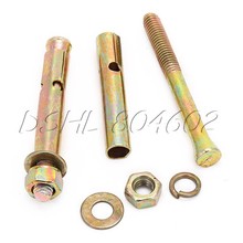 5x Expansion Bolt Hardware Tool M6x60 mm Hex Nut Sleeve Anchor Copper Tone