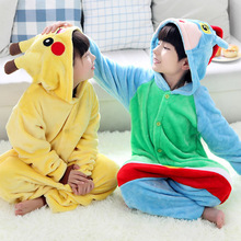 New Baby Boys Girls Pajamas Autumn Winter Children Flannel Animal funny animal Stitch panda Pajamas Kid
