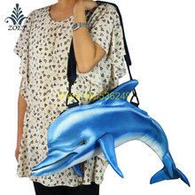 Dolphin Bag Colorful Seafish Messenger Bag Creative 3D Fish Sling Bag
