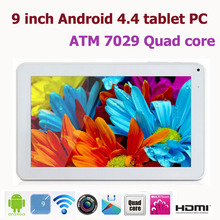 New arrival 9 inch Android 4.4 tablet pc ATM 7029 Quad core 512MB/8GB Dual camera with Wifi HDMI castscreen tablet pc 9