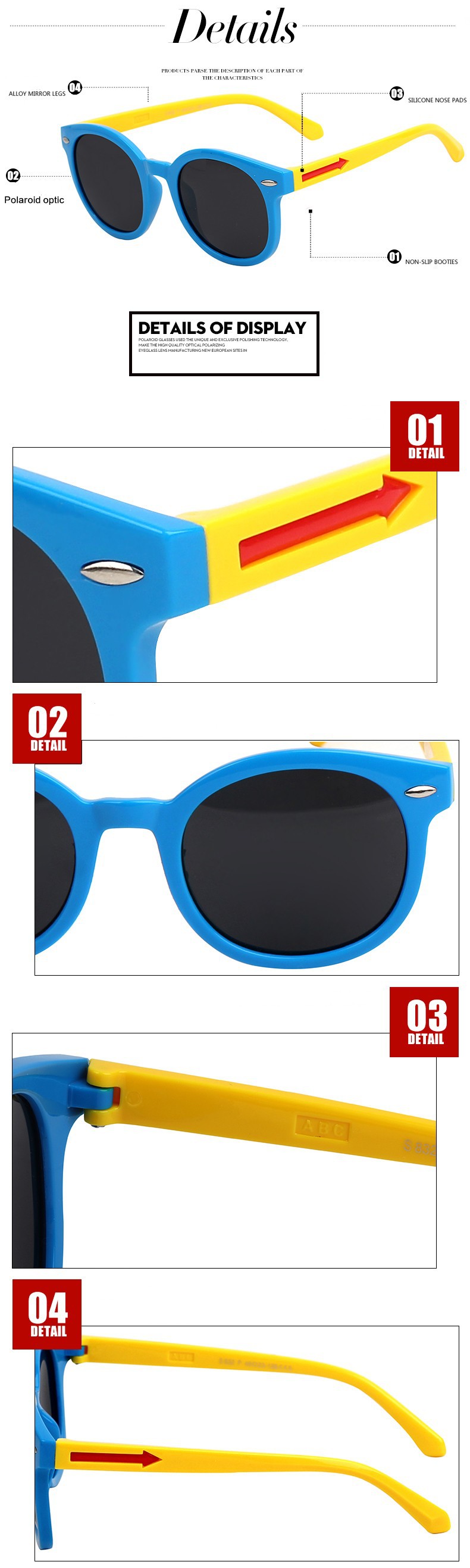 New arrival 2015 Child polarized Boy girls Sunglasses Super-soft materials anti-uv glasses 4