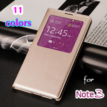 Smart View Auto Sleep Function Back Shell With Chip Leather Case Flip Cover Holster For Samsung