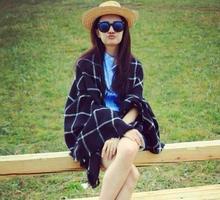 Women Plaid Scarf Tartan Scarf Tassel Fringed Hem Shawl Cape Amice Wrap Tippet Robe Pashmina Swing Foulard Echarpes Femme