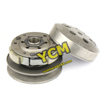 GY6 50 80cc 100 Clutch Pulley Assy Driven Wheel Pulley Clutch Assembly After Pulley Scooter Engine parts Mope Wholesale YCM