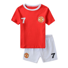 2015 Brand New Summer Style 2 To 7 Years Baby Boy Girl Soccer Clothing Sets 2Pcs
