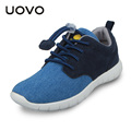 UOVO 2016 Fall Children Casual Sport Canvas Shoes Light weight Denim Elastic Lace Kids Boys Shoes