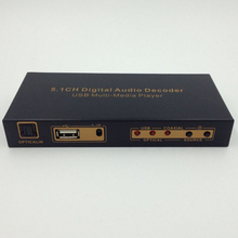 5.1 DTS Digital Audio Decoder — Optical SPDIF Toslink / Coaxial to 5.1CH Analog RCA Audio Converter with USB Multimedia Playback