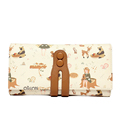 Retro Fashion Cartoon Print Tri fold Purse 2016 New Designer Multi functional Buckle Wallet Women Trendy