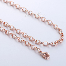 4MM Oval Link Mens Chain Womens Unisex Girls Boys 18K Rose Gold Filled GF Necklace Customize