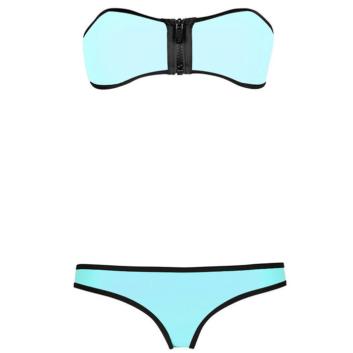 2015 Hot Sale triangl NEOPRENE BIKINI Superfly Swimsuit zipper top neon Bottoms Neoprene Swimwear For Women XS-L (19)