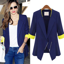 2016 Spring Autumn Women Blazers And Jackets Star Same Style Slim Half Sleeve Zipper Blazers Jacket For Women