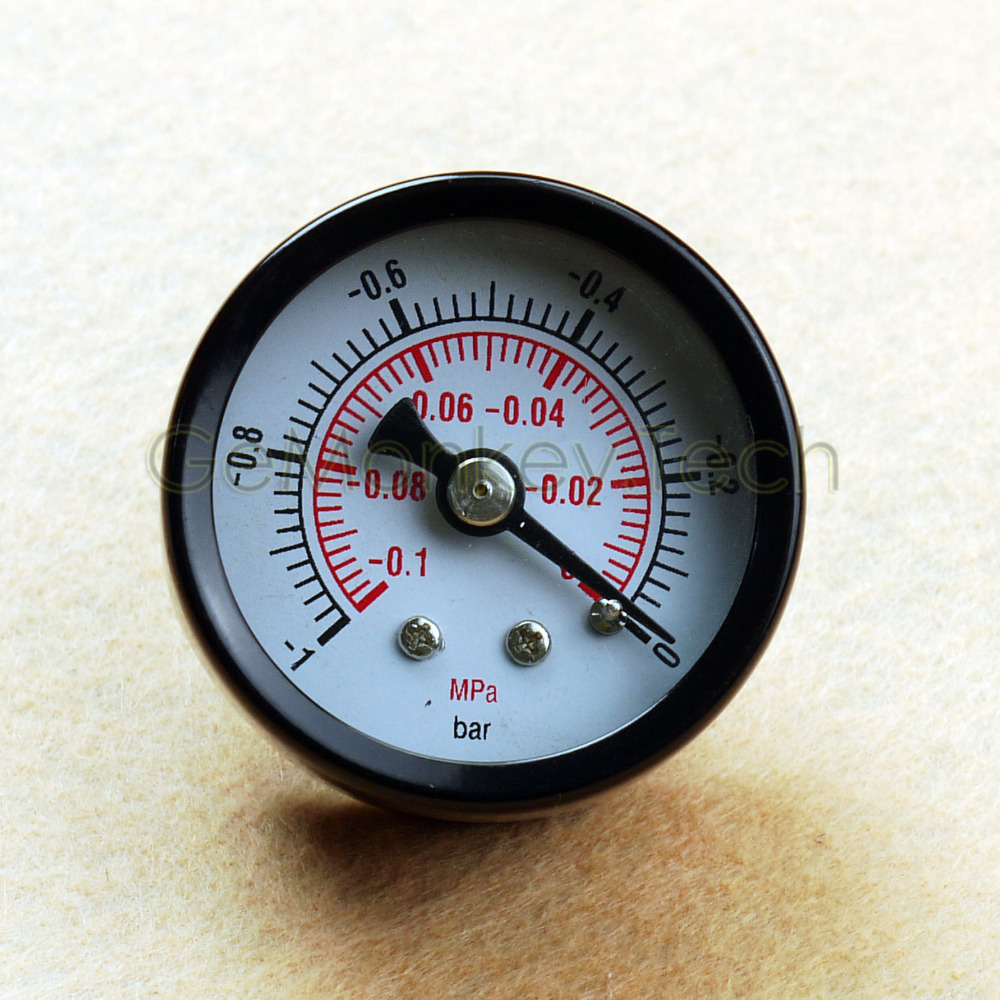 0.1Mpa 1 bar Panel Mount Vacuum Pressure Gauge 1.66" in 42mm 1/8PTin