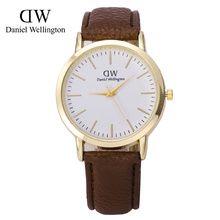 2015 caliente venta de cuero de cuarzo correa de Nylon marca de lujo DW reloj Daniel Wellington ver mujeres hombres menor / mayor kll102