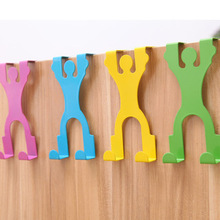 HD After humanoid cartoon style back door clothes hanger hook creative incognito free nail the door