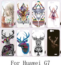 2015 New arrivel DIY good selling hard painting back protective case with Lovely Deer for Huawei Ascend G7 C199