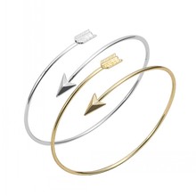 Min 1pc-Gold and Silver Adjustable Arrow Bangle Bracelets, Arrow shape Bangle EY-G016