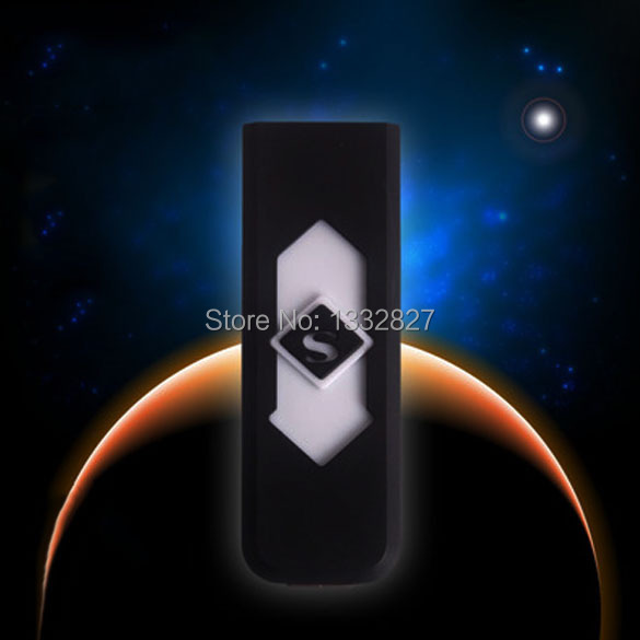 Free Shipping Portable USB Rechargeable Flameless Cigar Cigarette Electronic Lighter No Gas Black SGG 