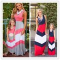 Summer mother daughter dresses stripe cotton mother and daughter clothes family look fashion mother daughter dresses