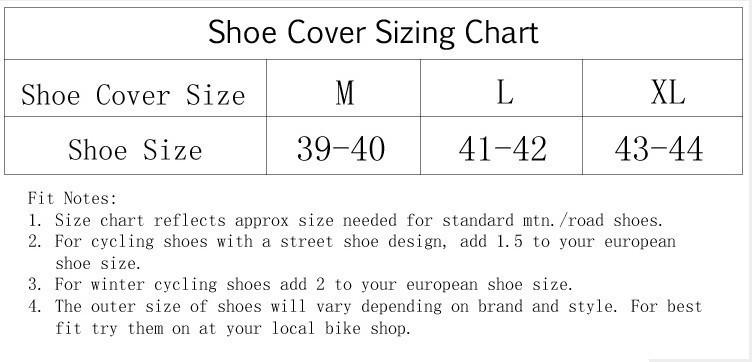 Time Cycling Shoes Size Chart