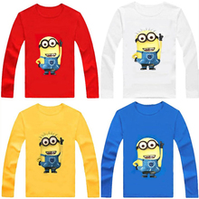 Brand New 100% Cotton boys t shirt despicable me 2 minion short t-shirts kids baby children t shirts, child long sleeve clothes