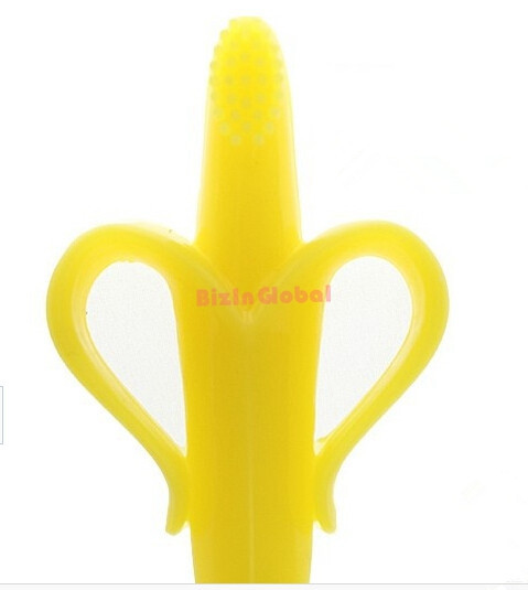 Silicone Banana Bendable Baby Teether Training Toothbrush Toddler Infant Massager (3)