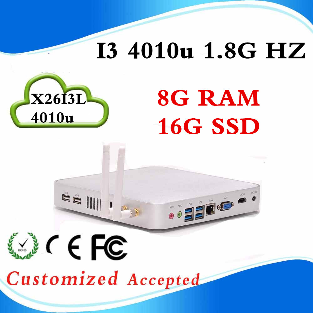 support hd video X26 I3L 4010U 8G RAM 16G SSD desk computer case linux micro pc