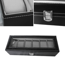 Classic 6 Grid Luxury Refinement Slots Wrist Watches Gift Case Jewelry Display Boxes Storage Holder Fast