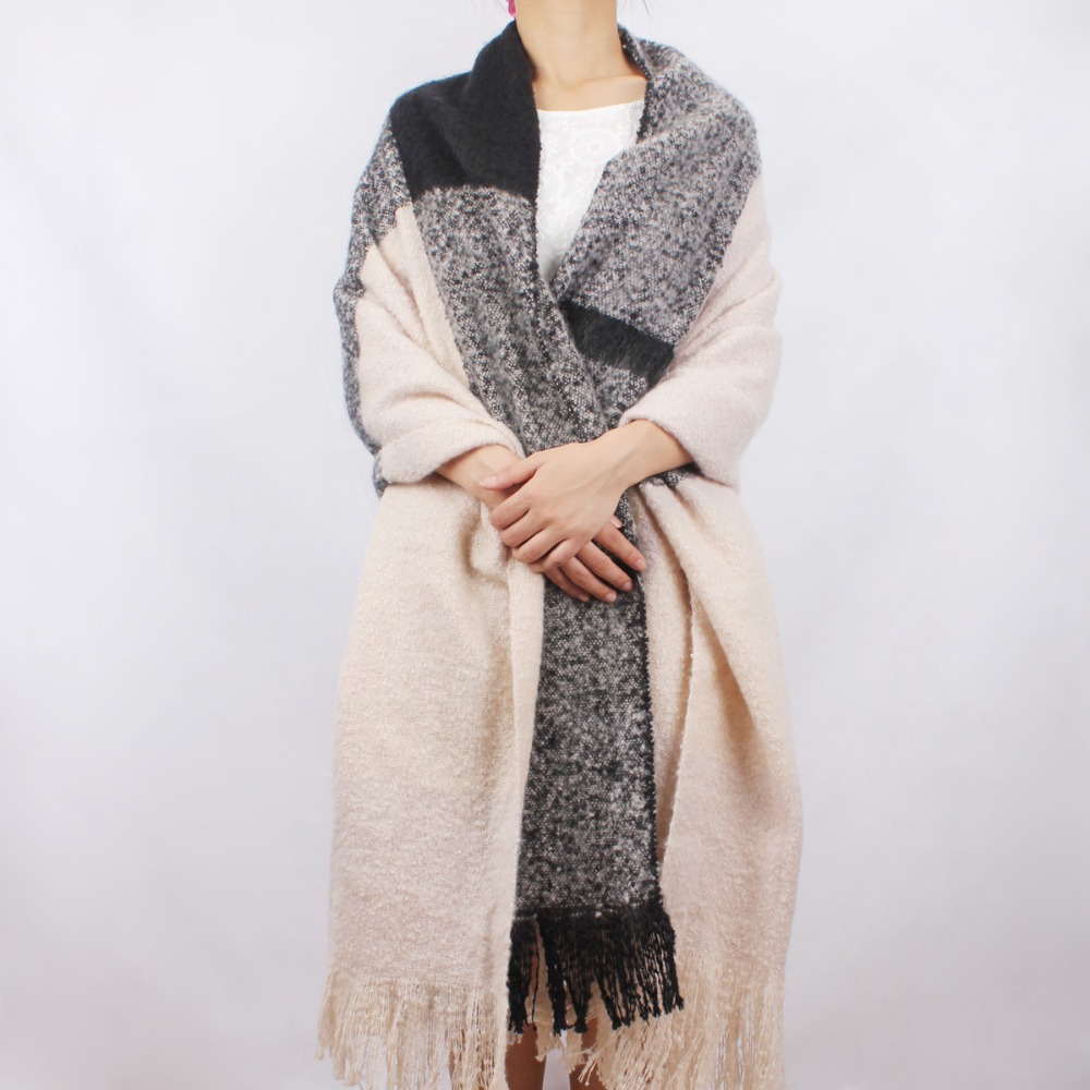 Winter 2015 font b Tartan b font Plaid Scarf Shawl Unisex Acrylic Basic Shawls Women big