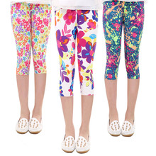 2016 Summer Baby Leggings for Girls Printed Flower Kids Trousers Elastic Pants Children Skinny Leggings Casual pantalon fille