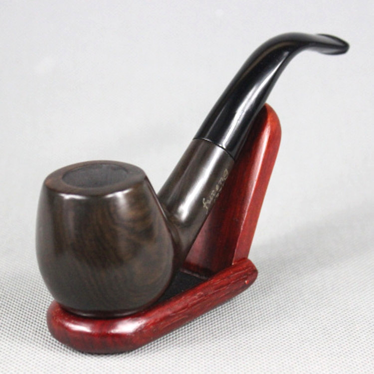High Quality Smoking Pipe Classic Ebony Wood Handmade Black Tobacco Pipe Smoking Pipes Send Smoking Fittings