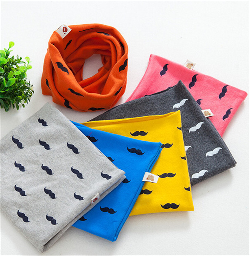 free shipping 2015 fashion mustache and pure color baby ring scarf kids neckerchief girl boy collar children headband scarves