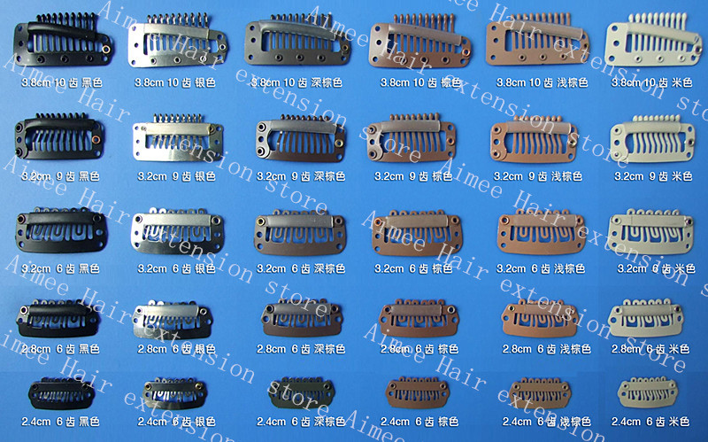 Free shipping 100pcs Blonde 3 2cm9teeth font b hair b font snap wigs clips for machine
