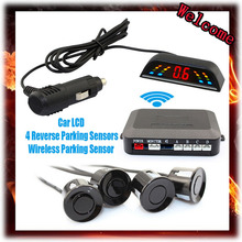 Wireless 2.4 GHz Transmitter Receiver Kit Car LED Parking Sensor with 4 Sensors 7 Colors + Sound Alarm BIBIBI . Easy to install