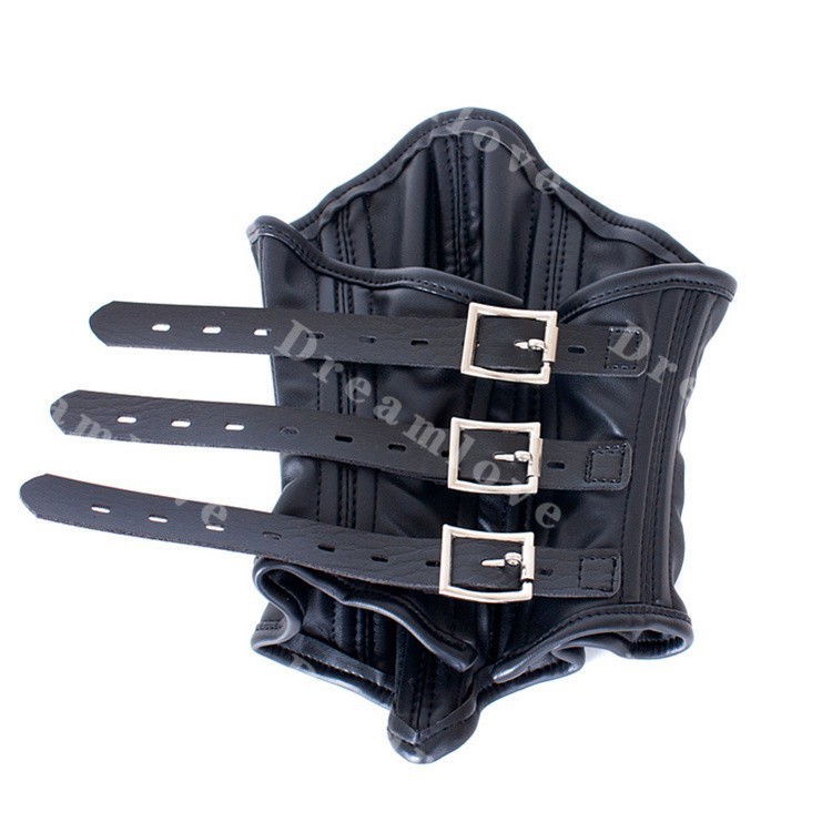 2021 Female Soft Boned Leather Bondage Neck Corset Collar Womens Fetish Lockable Half Face Mask 2065