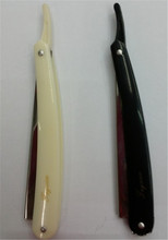 New Black Straight Edge Stainless Steel Barber Razor Folding Shaving Shave Knife